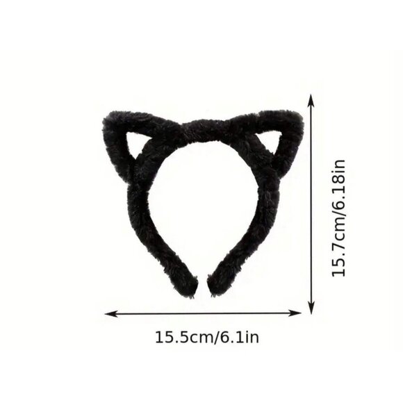 COZY CAT EAR HEADBANDS (BLACK AND PINK) - Picture 4 of 4